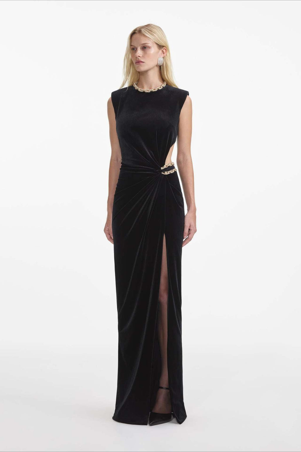 Cut Out Velvet Bodycon Party Dress