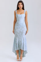 Stretch Mesh Jacquard Mermaid Formal Dress