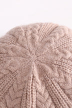 Fleece Lined Cable Knit Beret Hat