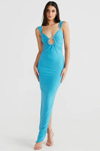 Slit V-Neck Bodycon Dress