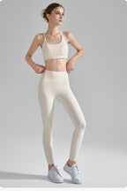 Seamless Cross Back Bra Sculpting Pants Activewear Set