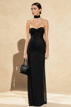 Sequin Strapless Bodycon Fish Tail Maxi Dress