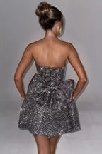 Strapless High Waist A-Line Mini Dress