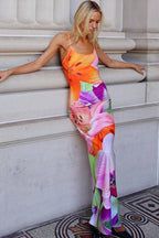 Open Back Slit Slip Dress