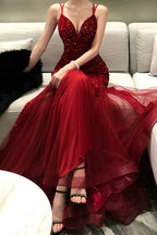 Sexy Sequin Spaghetti Strap Evening Prom Dress
