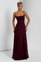 Chiffon Backless Spaghetti Strap Maxi Dress