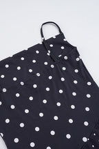 Halter Polka Dot Asymmetric Slit Mini Dress