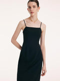 Back Twisted Spaghetti Strap Dress With Detachable Bra Pads