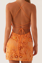 Floral Sequin Cami Mini Dress