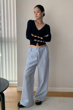 Loose Fit Checkered Casual Pants
