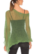 Solid Color Loose-fitting See-through Irregular Casual Cover-up