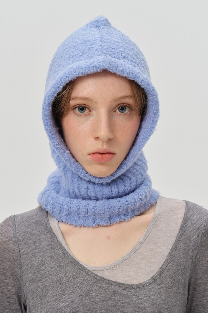 Solid Color Wool Blend Balaclava One-Piece Warm Knitted Hat