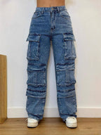 Luxe Sparkle Pocket Cargo Jeans
