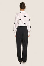 Black Tie Waist Straight Leg Pants