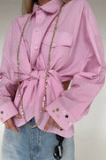 Back Stripe Button Detail Blouse