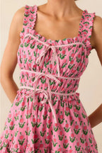 Elegant Elastic Jumpsuit Floral Dress