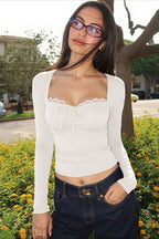 Sexy Lace Patchwork Slim Long Sleeve Base Layer