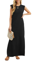 casual loose split wrinkle free maxi dress