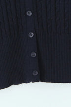 Short Lapel Cable Knit Cardigan