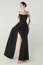 Satin Spaghetti Strap Mermaid Party Dress