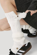 Button Knit Foldover Leg Warmers