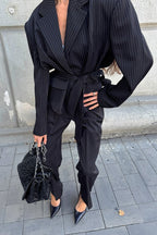 Longline Structured Two Piece Blazer Pants Set