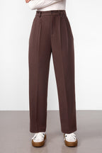 Geogina Saddle Brown Pleated Pants