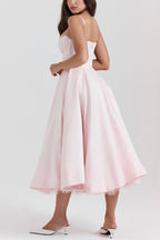Lorraine Premium Strapless V Neck Sleeveless Tutu Maxi Dress Designer Edit