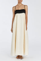 Casual Splice Linen Maxi Vacation Dress