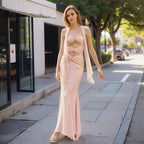 Early Fall Fish Tail Hollow Chiffon Prom Dress