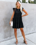 East Coast Pocketed Tiered Babydoll Dress Black