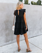 East Coast Pocketed Tiered Babydoll Dress Black