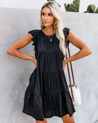 East Coast Pocketed Tiered Babydoll Dress Black