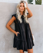 East Coast Pocketed Tiered Babydoll Dress Black
