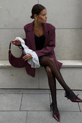 Elegant Long Sleeve Stripe Blazer