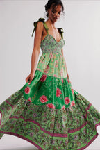 Vintage Print Cami Maxi Boho Dress