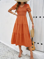 Cristina Statement a Line Short Sleeved Lace Maxi Dress Elevated Occasion Wear