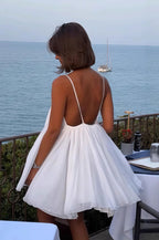 Solid Pleated Flowy Cami Mini Dress