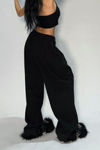 Relaxed Fit Solid Tone Lounge Knit Pants