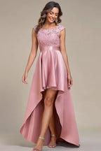 Blush Ruffled Hem Prom Dress