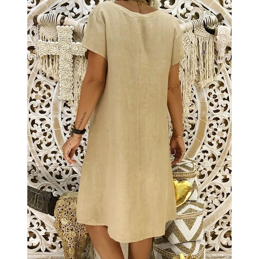 Diana Casual, Loose Cotton Dress for Women Versatile Daily Pick