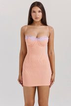 Elegant Mesh Color Block Lace Dress