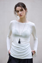 Lightweight Wool Blend Knit Top