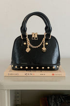 Stylish Metal Charm Sophisticated Top Handle Crossbody Bag