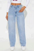 Stylish Ripped Casual Pocket Loose Wide-leg Jeans