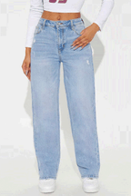 Stylish Ripped Casual Pocket Loose Wide-leg Jeans