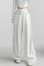 Casual High Waist Fluid Wide Leg Pants