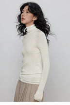 Soft Wool Turtleneck Fitted Stretchy Base Layer