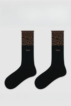 Two Tone Slouchy Letter Printed Socks