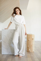 Business Essential Ivory Wide Slacks